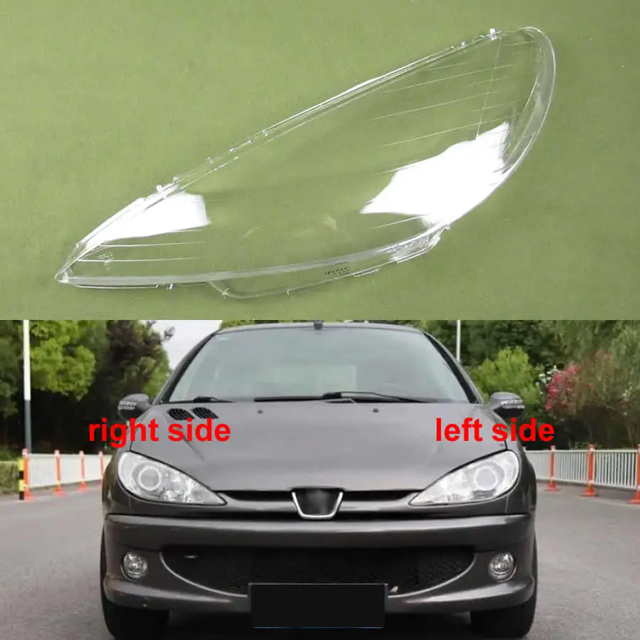 

For Peugeot 206 2004 2005 2006 2007 2008 Headlamp Cover Transparent Lampshade Headlight Shell Lamp Shade Lens Plexiglass