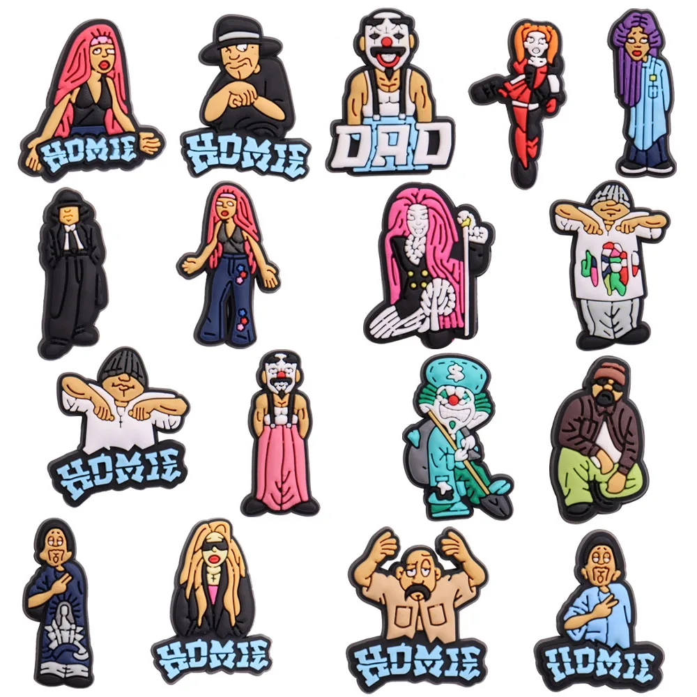 

1Pcs PVC Shoe Charms Fashion Hip Hop Singer HOMIE Accessories Shoe Buckle Decorations Fit Bracelets Croc Jibz Children Gift
