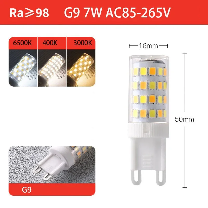 

Светодиодные лампы G9 7 Вт, 3 цвета