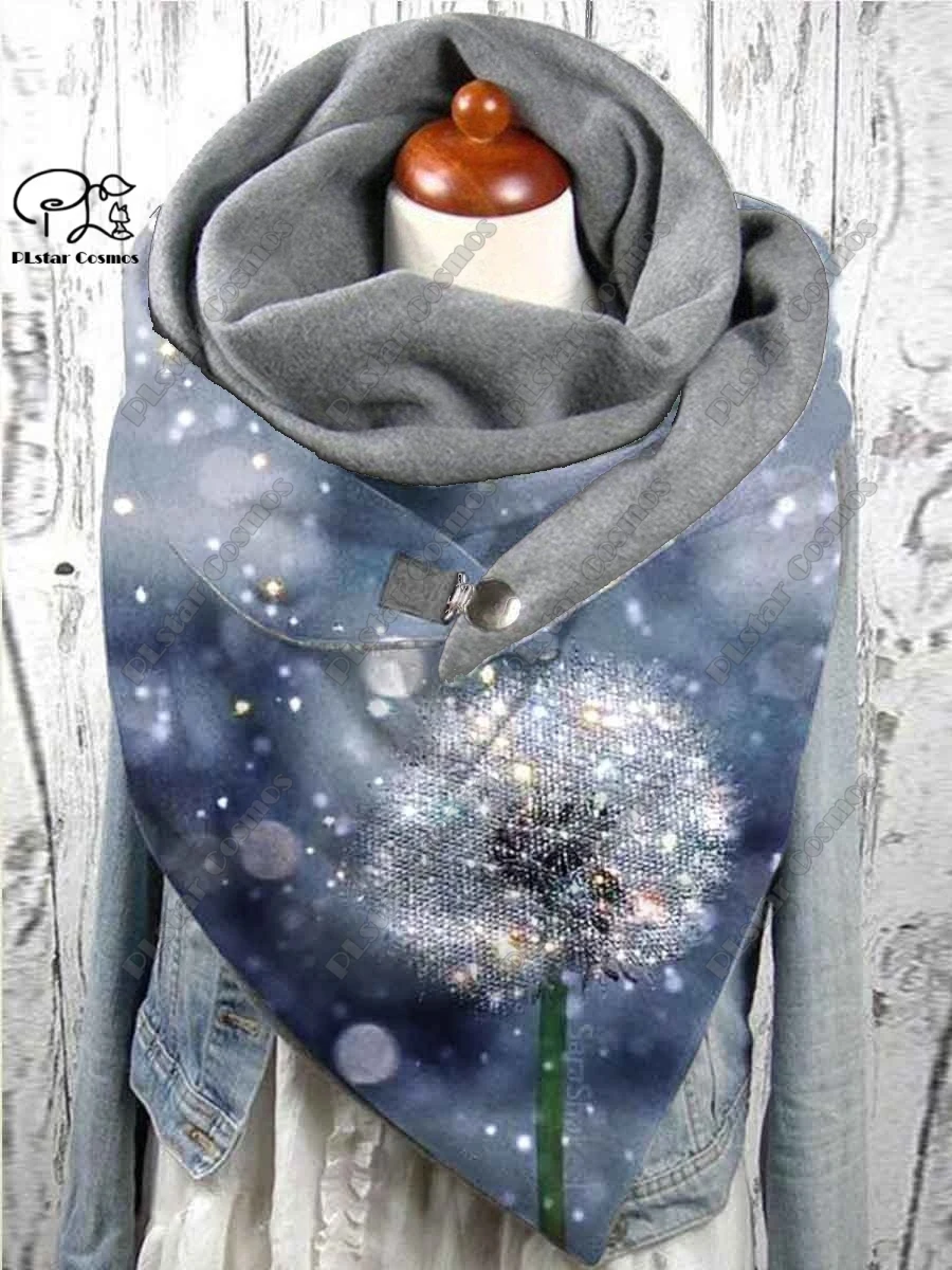 Новый теплый шарф с 3D принтом по индивидуальному заказу милый животный узор