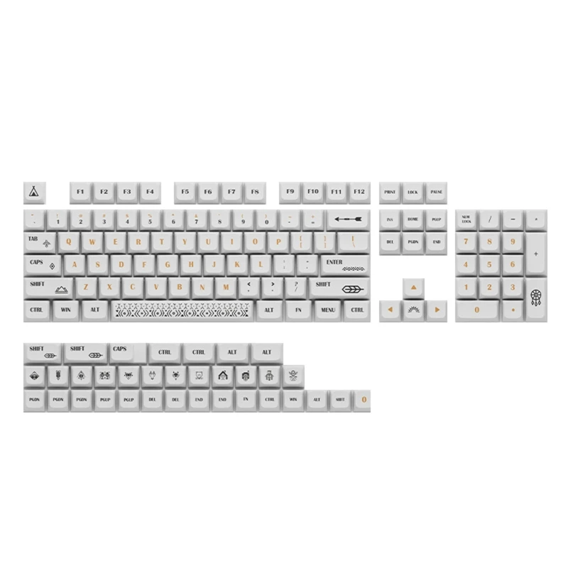 

137-Key Keycap PBT Cherry Profile Keycaps For 61/87/96/98/104/108 Mechanical Keyboard Totem Theme Personality Key Caps