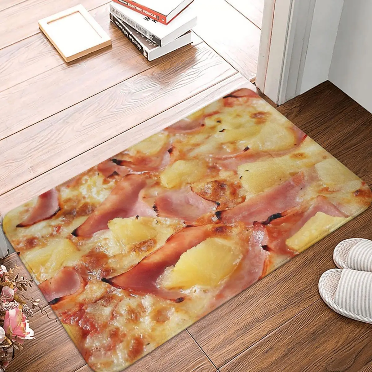 

Food Lover Art Non-slip Doormat Pineapple Pizza Bath Kitchen Mat Outdoor Carpet Home Modern Decor