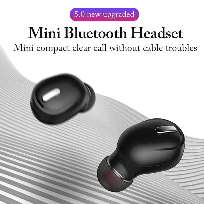 

Sports Headset Mini Bluetooth Headset Unilateral Stereo Single Ear Earplugs Bluetooth 5.0 Wireless HIFI Stereo Heavy Bass