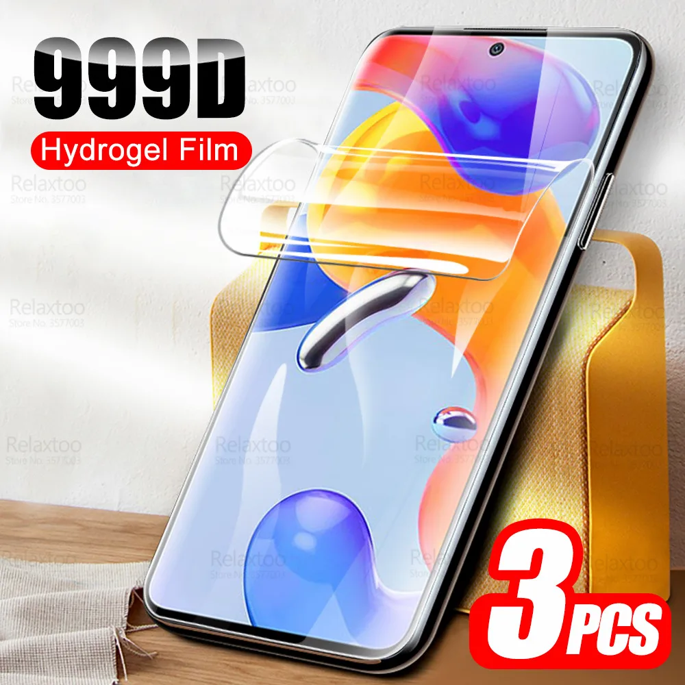 

3 шт., изогнутая Гидрогелевая пленка для Xiaomi Redmi Note 11 Pro