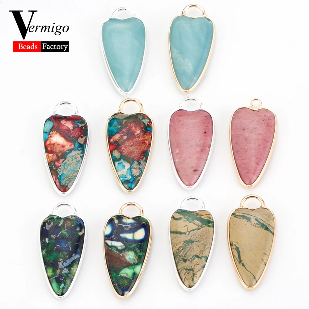 Подвески из натурального камня, 1 шт., 36x17 мм