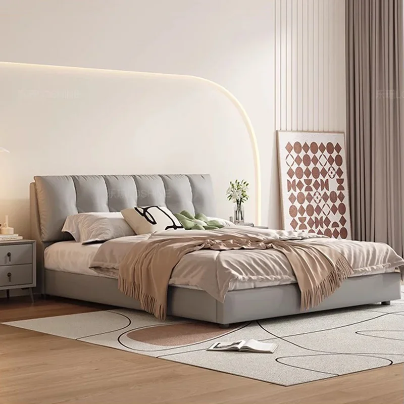 Минималистичная эстетичная двуспальная кровать современная роскошная