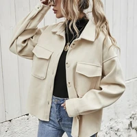 2021 fallwinter new style lapel single breasted thick woolen loose casual jacket womens long sleeved fashion womens clothing