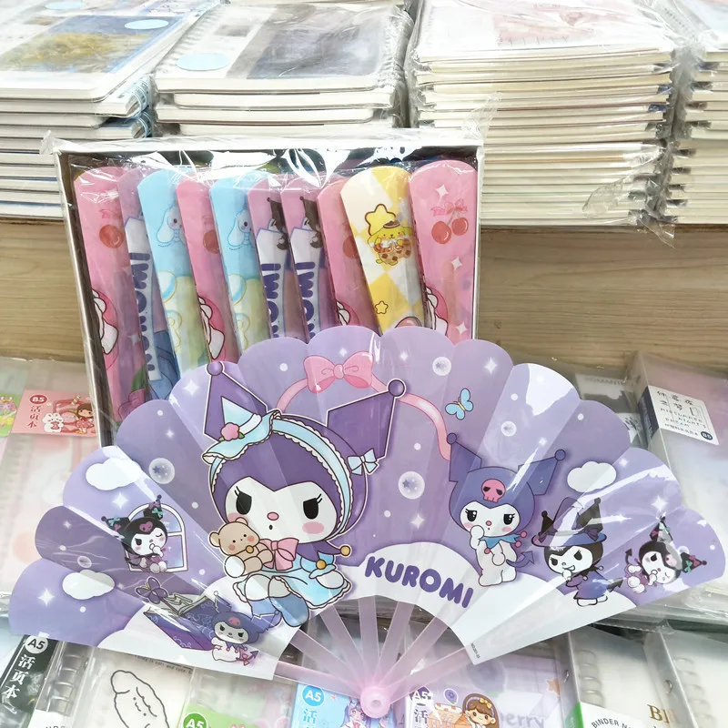 

50 шт. Sanrio Kuromi My Melody Cinnamonroll семь Соединенных героев аниме мультфильм Pom пурин портативный летний складной веер подарок оптовая продажа
