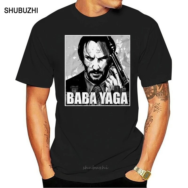 Мужская хлопковая футболка John Wick 3 Baba Yaga черная большого размера летняя брендовая