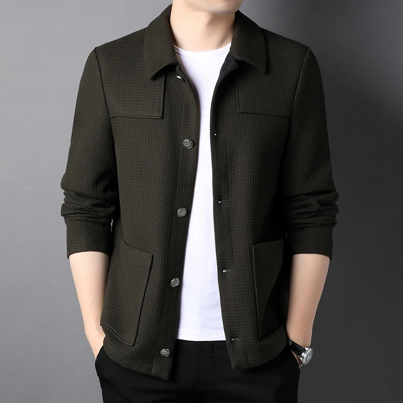 

Men,s Autumn Jackets 2022 New Arrivals Fashion Korean Turndown Collar Single Breasted Casual Classic Coats Brand Clothing