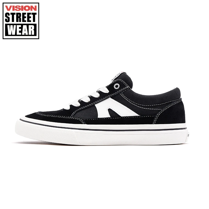 

Уличная одежда VISION, винтажные классические черные замшевые парусиновые туфли с низким верхом, мужские и женские уличные кроссовки, новинка, классические черные