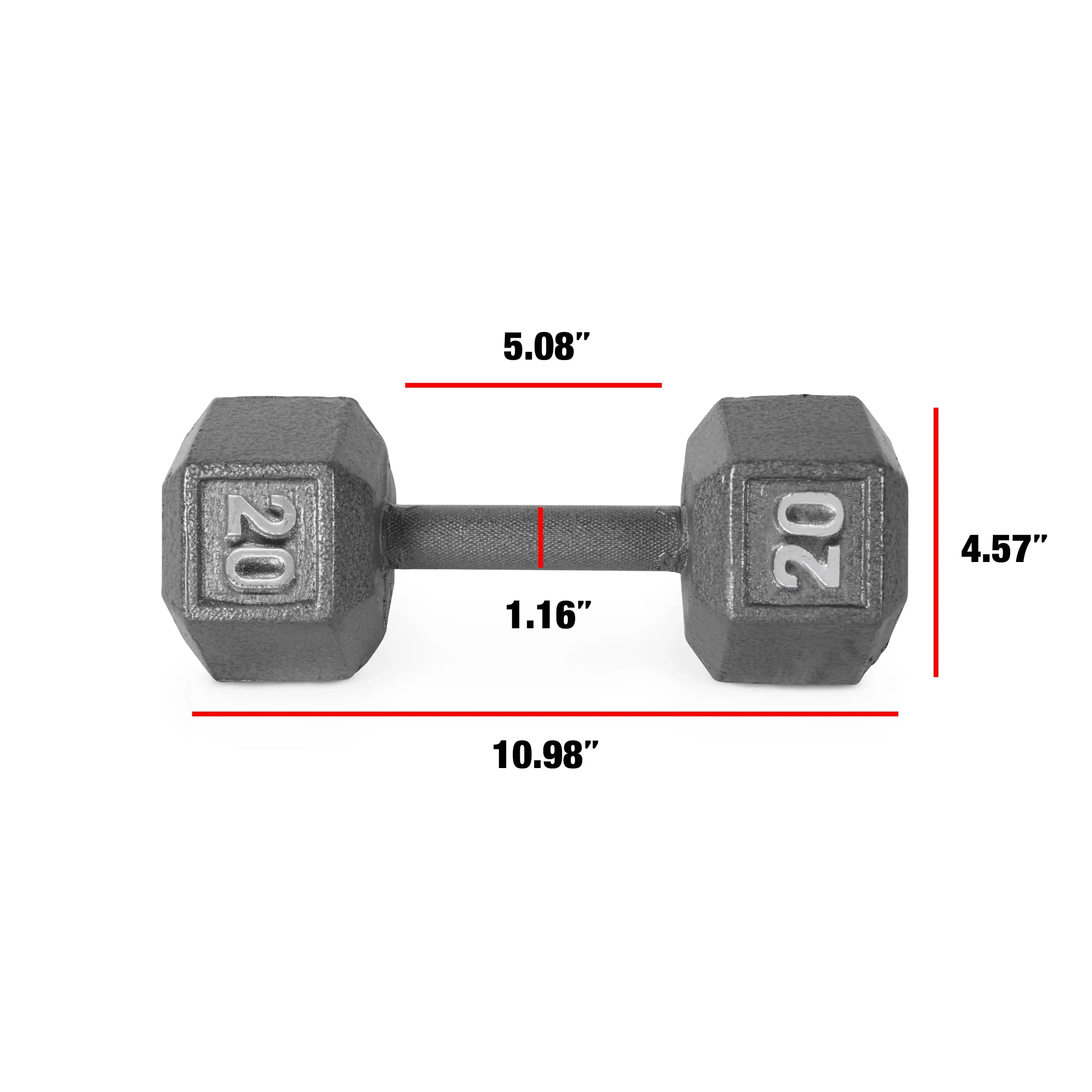 

20 Lbs. Pair: Barbell Cast Iron Dumbbell Weights