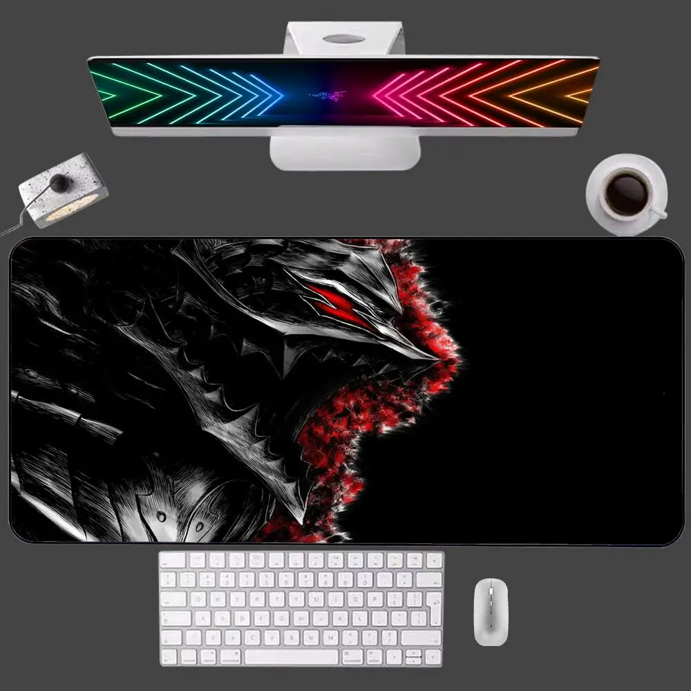 Anime Berserk Mouse Pad Gaming Accessories Game Players Speed Locking Edge Rubber Gamer Desk Mat Office Mousepad Keyboard Mat