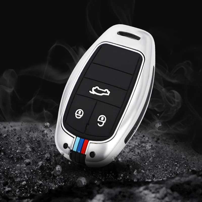 

Car Remote Key Case Cover for Bentley Bentayga Mulsanne Continental Flying Spur GT Bag 3/4 Button Fob Holder Chain Accessories
