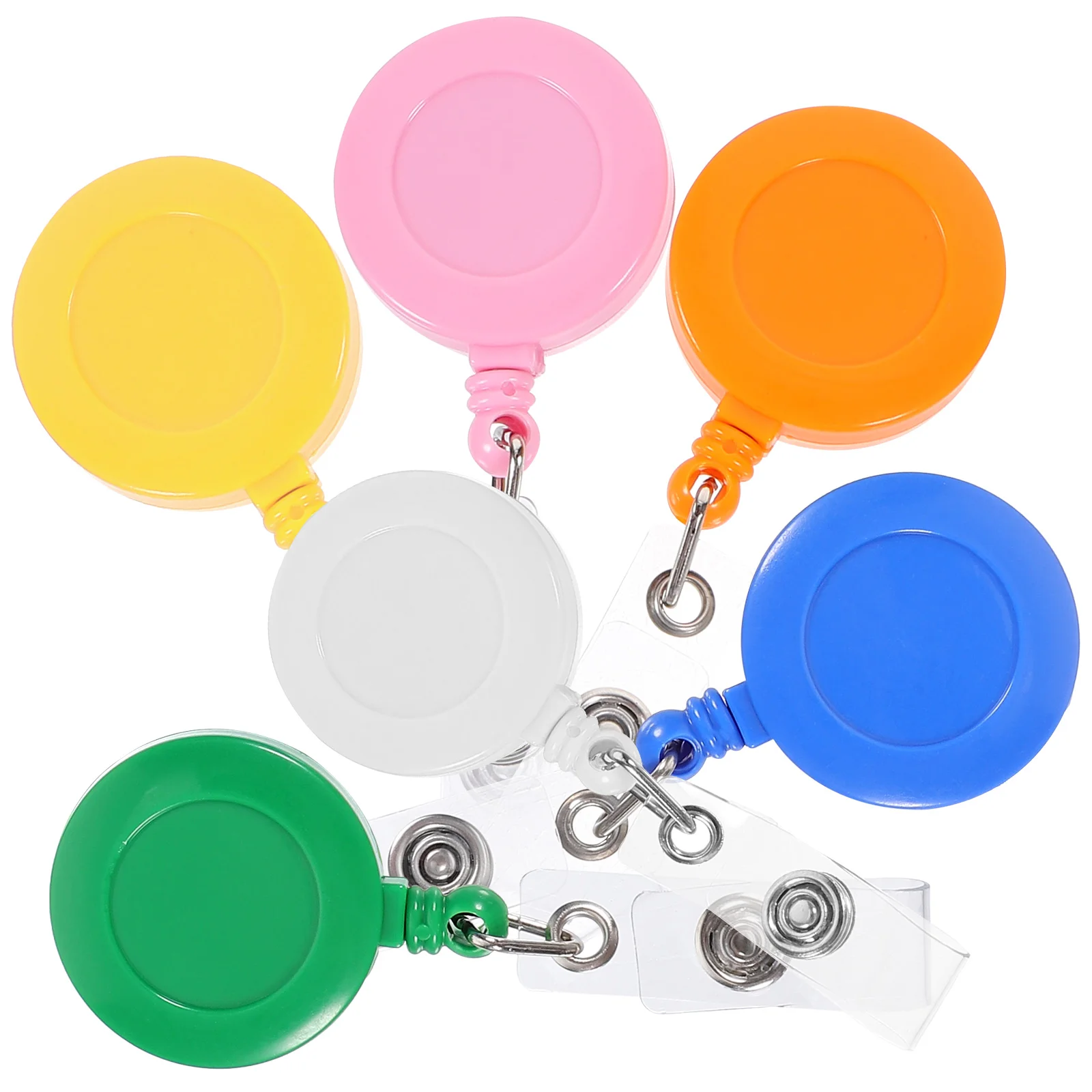 

6Pcs Badge Clip Multi-use Badge Holder Badge Reel for Nurse Small Colored Badge Reel Card Holder