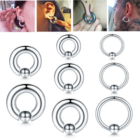 1 шт. стальные кольца-бусины PIERC, кольцо для носа большого размера, серьги 0,8-10 мм BCR, кольцо для сосков, губ, стандартные ювелирные изделия