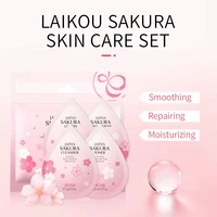 laikou japan sakura skincare set face cleanser toner lotion cream deep cleansing moisturizing oil control portable kit 5set20pc