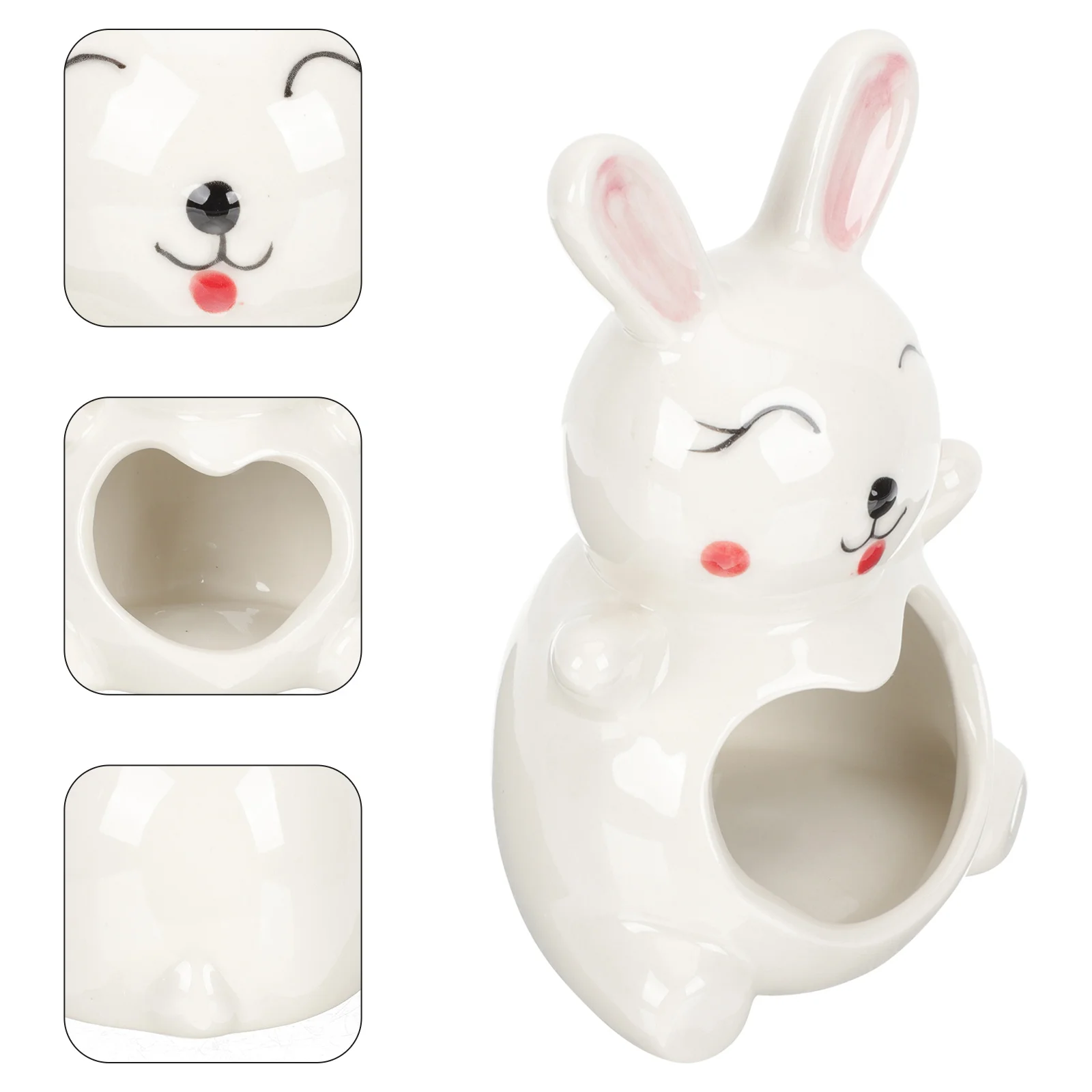 

Holderrabbit Candlestick Year Tealight Bunny Ceramic Table Figurines New Desktop Chinese Figurine Decorativechristmas Modern