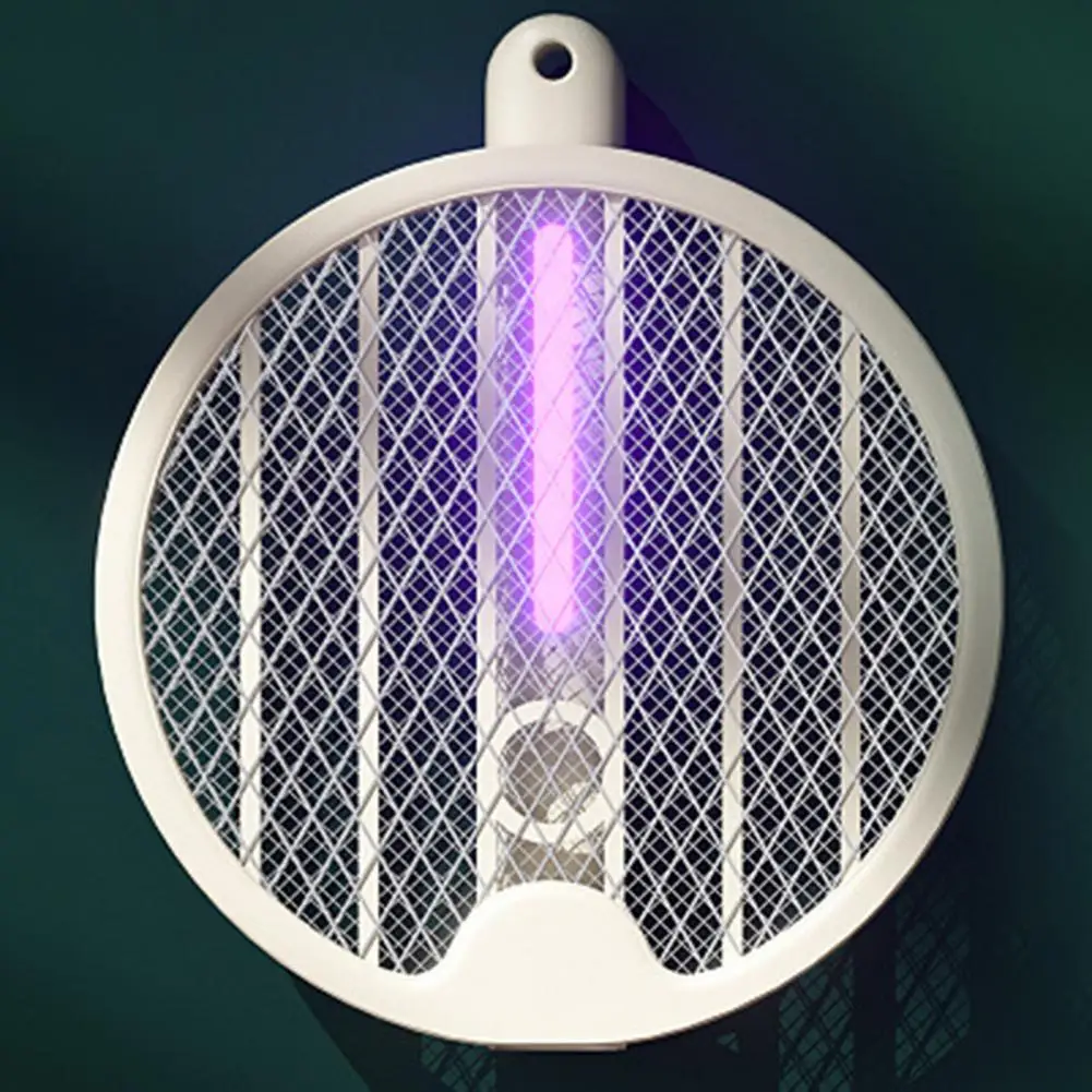 

Convenient Electric Mosquito Swatter Bionic Capture Technology Purple Light 1200mAh Battery Mosquito Racket Bedroom Supply