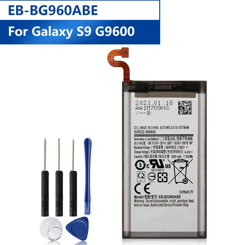 

Оригинальная запасная батарея для телефона EB-BG960ABE для Samsung GALAXY S9 G9600 EBBG960ABE G960F SM-G960 аккумуляторная батарея 3000 мАч