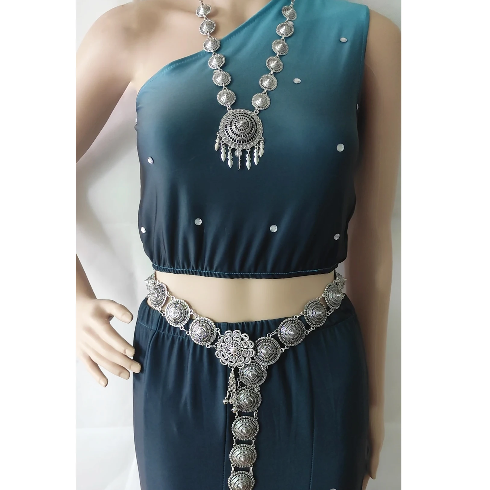 Комплект с ремнем и ожерельем, Бамбуковая Шляпа, этнические аксессуары, для тайского платья, Банна, цепочка на талию