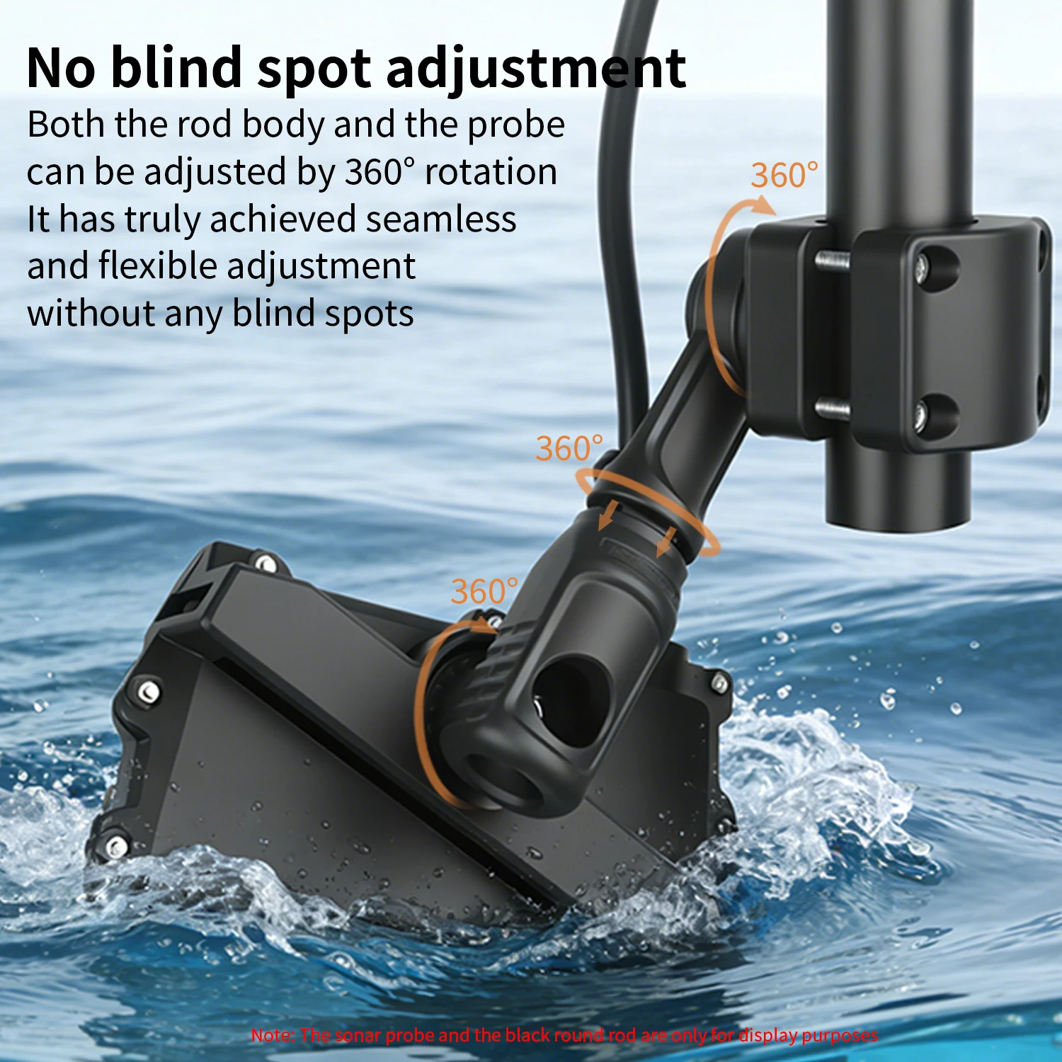Фото VINmounts 0 °   Крепление для эхолота Perspective Transducer Mount для Garmin LiveScope LVS34/LVS32/LVS62 и Lowrance ActiveTarget AT02, на штангу №1