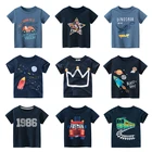 Футболка детская с коротким рукавом и мультяшным принтом, 2022