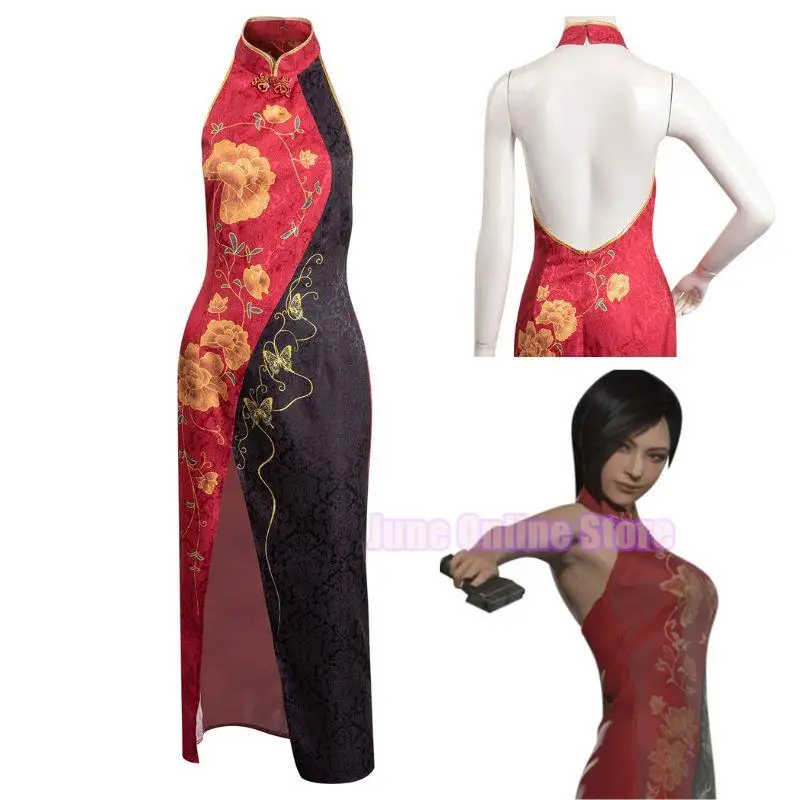 

Resident 4 Ada Wong Evil Cosplay Costume Dress for Girls Women Sexy Outfits Halloween Carnival Disguise Suit for Female Ladies
