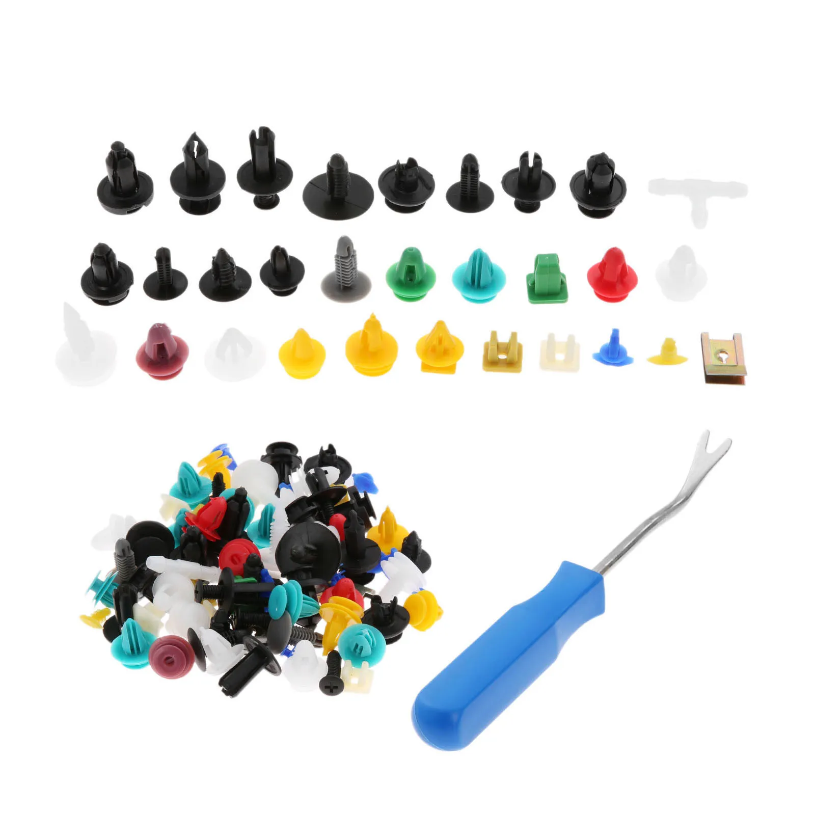 

200Pcs Auto Fastener Door Bumper Panel Fender Retainer Rivet Auto Fastener Pliers Tool Panel Remover for Car Fender Bumper Door