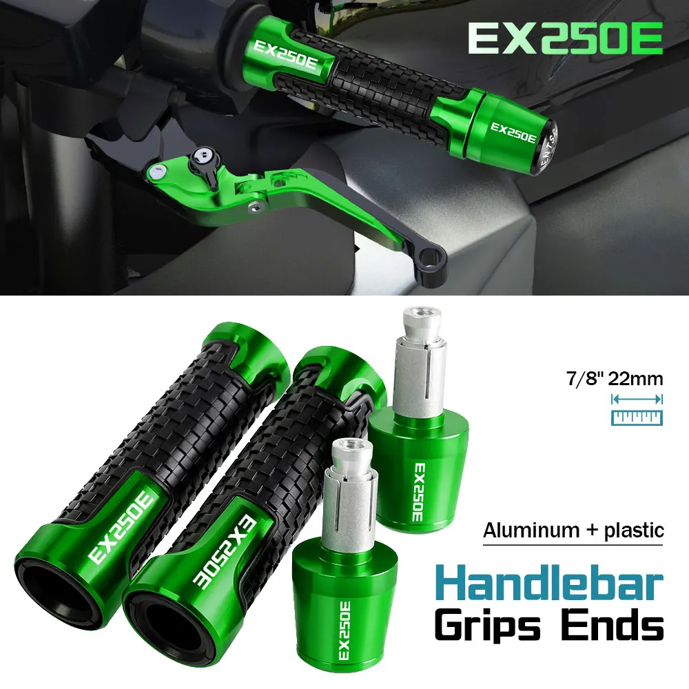 

7/8'' 22mm Motorcycle Handle Grips Handlebar Grip Ends Plug FOR KAWASAKI EX250E EX 250E 1986 1987 1988 1989 1990