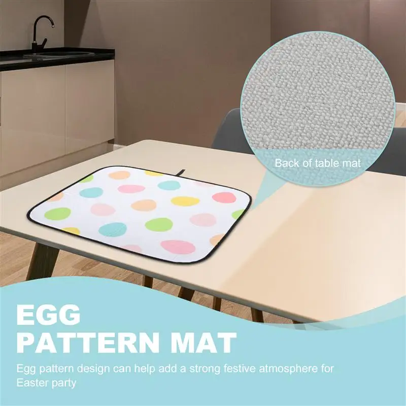 

Easter Placemat Egg Pattern Festive Table Place Mat Decorative Cup Mat