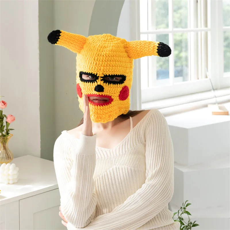 

Yellow Funny Hat Personalized Alien Shaped Wool Head Cover Fish Hat Party Mask Women Men Adult Funny Cartoon Clothes Accessorie