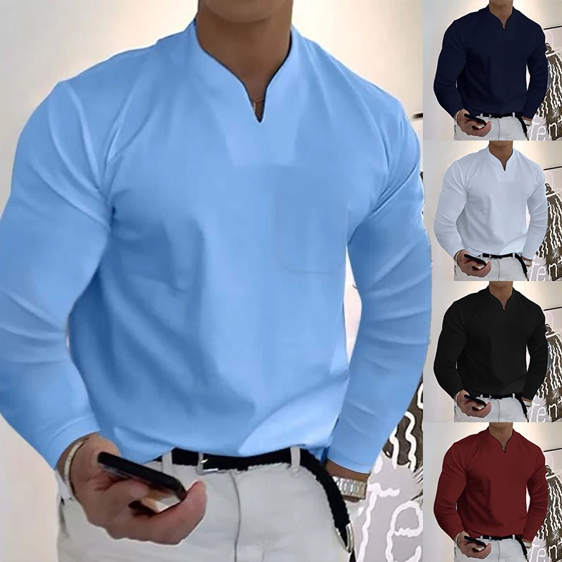 Рубашка-поло мужская с длинным рукавом