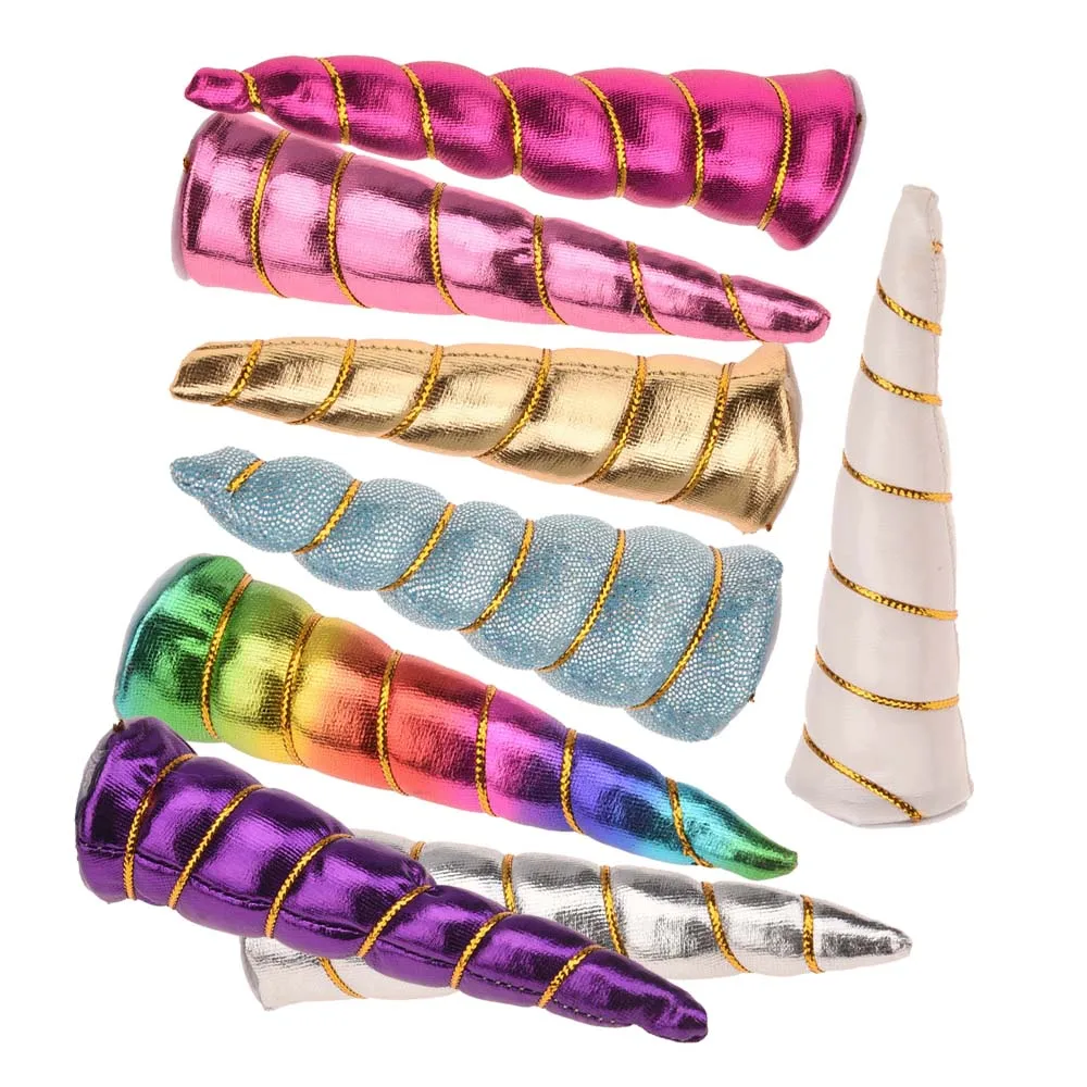 

8PCS 4inch unicorn horns Kawaii hair accessories for girls Hair Bows Headband Making Unicorn Hair Sets Party Decoration Supplies