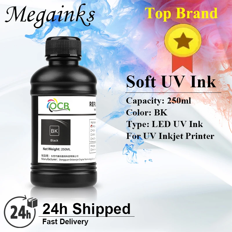 MEGAINKS LED UV Ink 250 мл для Epson 1390 1400 1410 1430 1500 L800 L805 L1800 R290 R300 R1800
