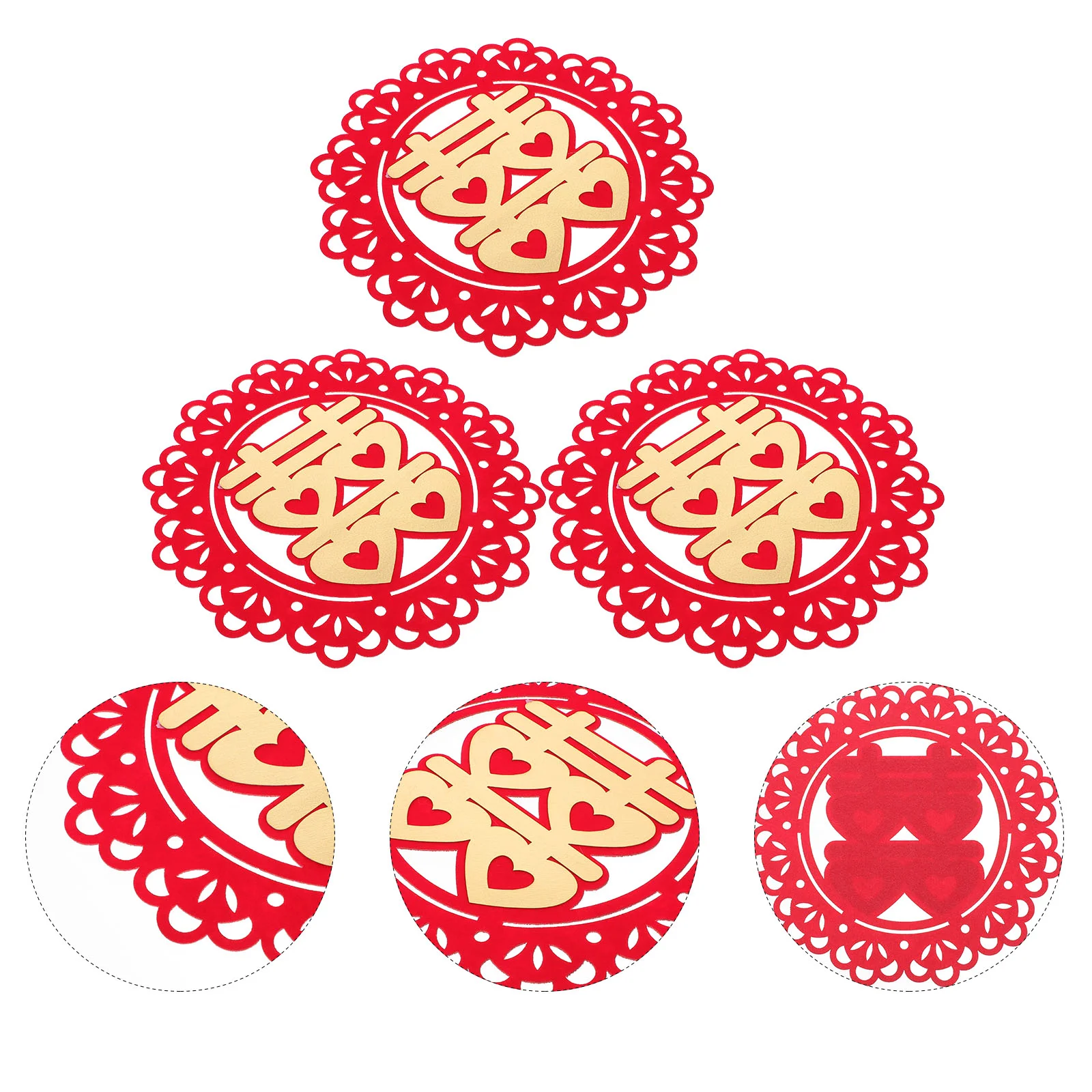 

Wedding Chinese Decorations Window Stickers Decals Decor Paper Double Decal Room Accessory Wall Supplies Marriage Cut Decors