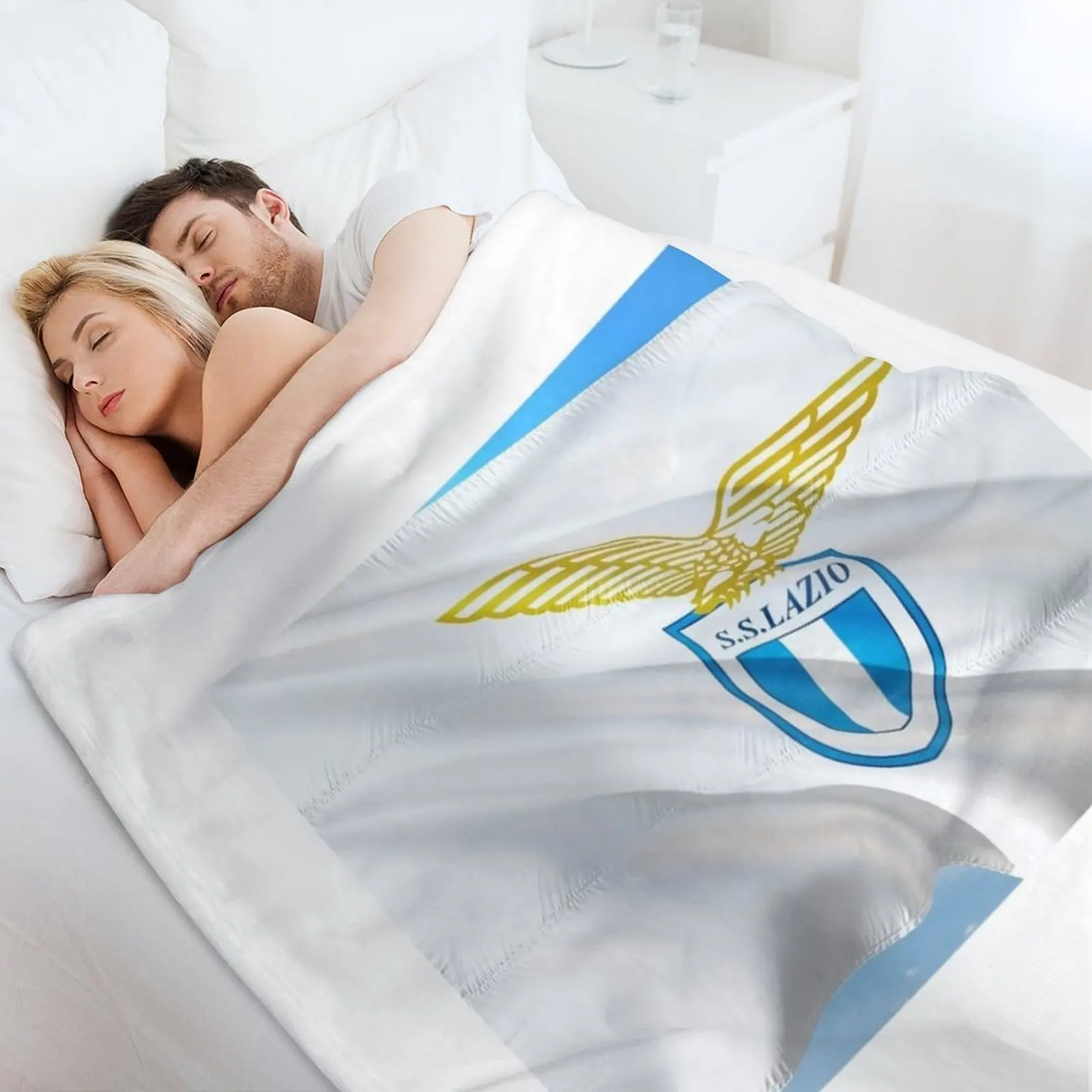 S.S. Lazio Плед Волосы Тяжелые милые клетчатые полярные одеяла