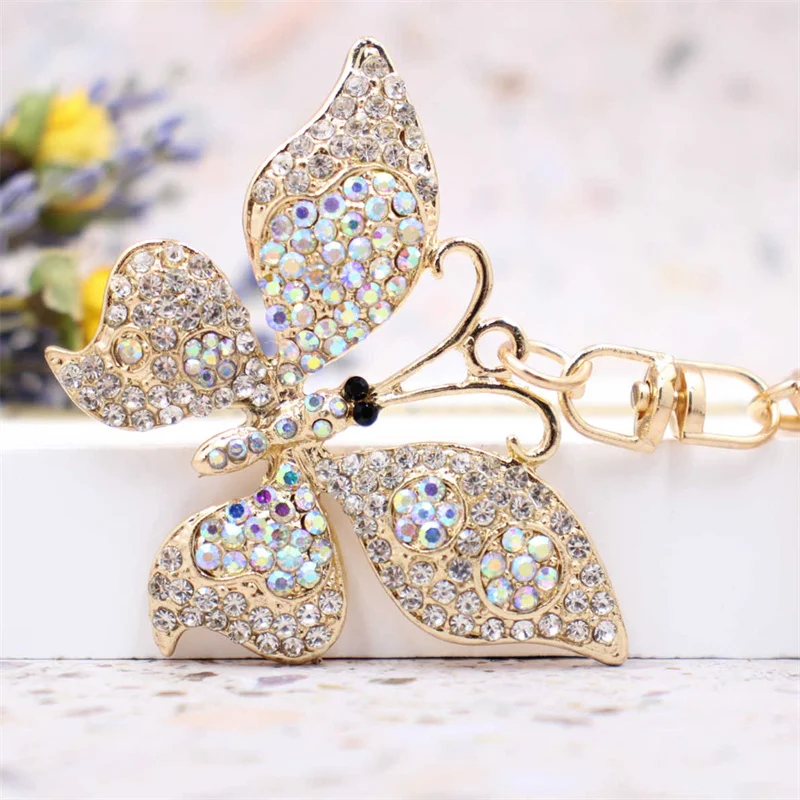 Необычный и фантазийный мультяшный золотой металлический брелок с белой