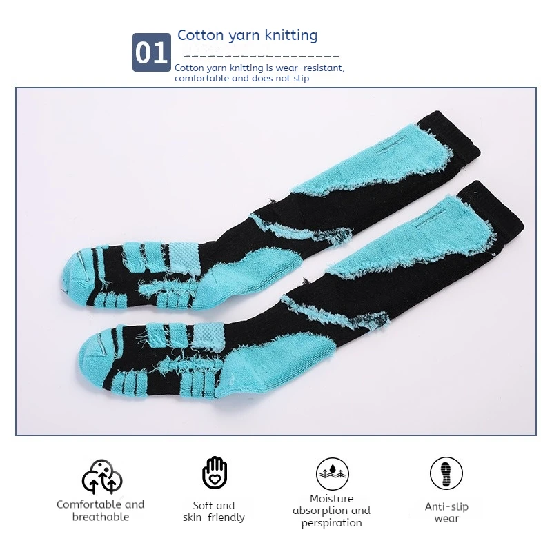 Зимние высокие носки мужские уличные женские пешие прогулки катание на лыжах