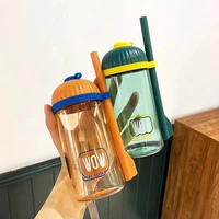 300ml plastic water cup with straw outdoor sports cold juice milk tea water bottle kitchen drinkware couple mug office gym sport