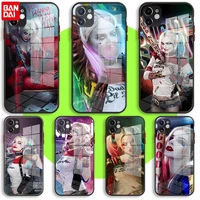 black soft glass case for iphone 13 11 12 mini pro max xs xr x 7 8 6 plus se2 silicone cover harley quinn joker suicide squad