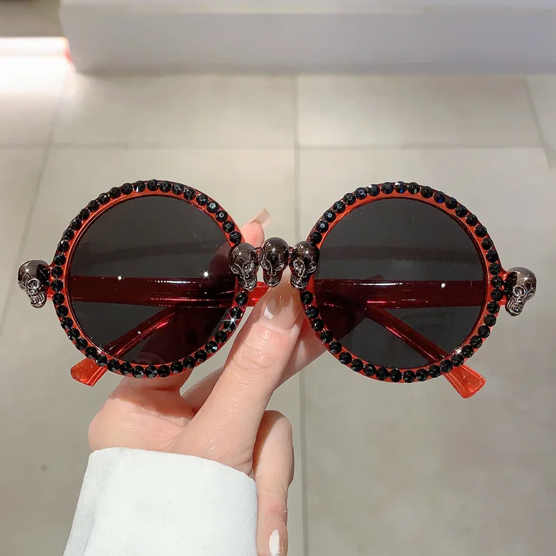 Роскошные Дизайнерские круглые солнцезащитные очки женские модные забавные