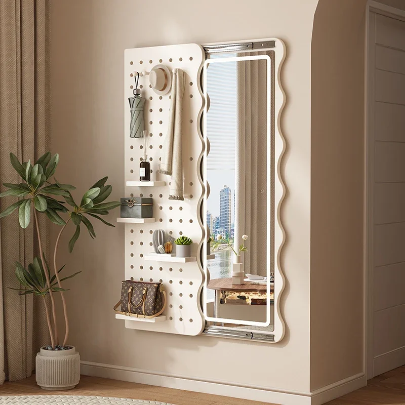 Зеркальная доска кремового цвета в полный рост встроенная настенная подвеска на