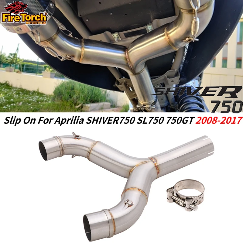 

Slip-On For Aprilia SHIVER 750 SL750 SHIVER750 GT 750GT 2008 - 2017 Motorcycle Exhaust Muffler Mid Link Pipe Escape Moto Muffler