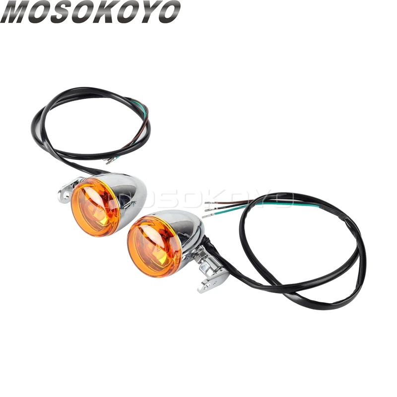 

Передние поворотные сигналы Индикаторы в форме пули для Harley Dyna Softail Low Rider FXRS FXLR FLSTS Heritage Springer Sportster Custom