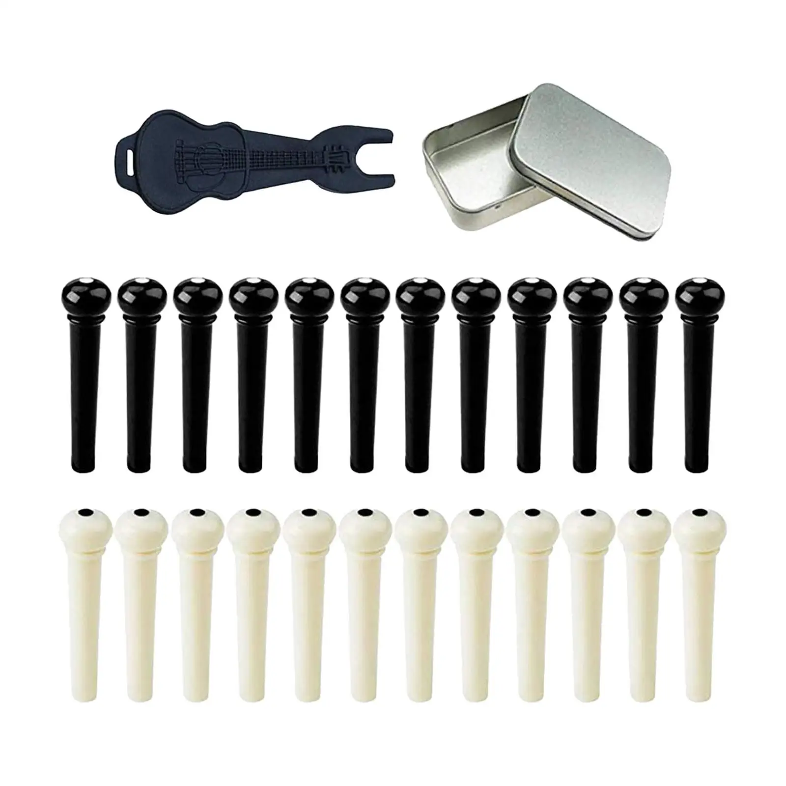 

24x Guitar Bridge Pins Accessories Durable with Bridge Pin Remover Bridge