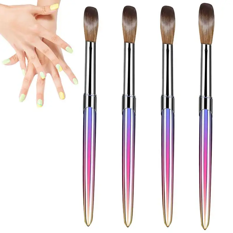 

Metal Nail Brush Set 4PCS Nail Brushes Set For Acrylic Application Nail Drawing Art Brush Ombre Brush Manicure Tools For Home