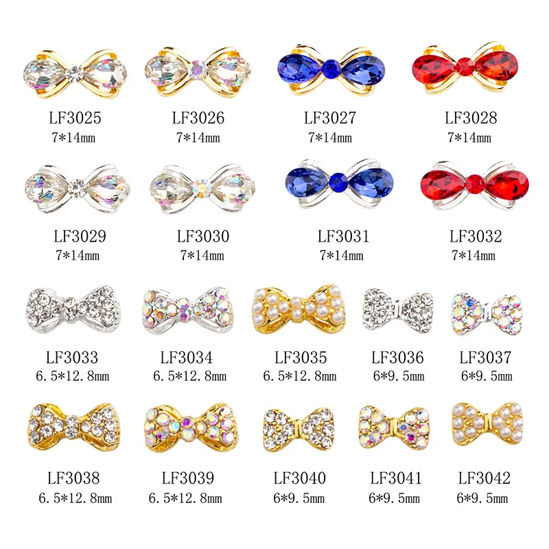 

Nail Art Accessories 3pcs/set Crystals Decorations 3d Fashion Designs Alloy With Pearls Crystal Rhinestones Nail Tips Beauty