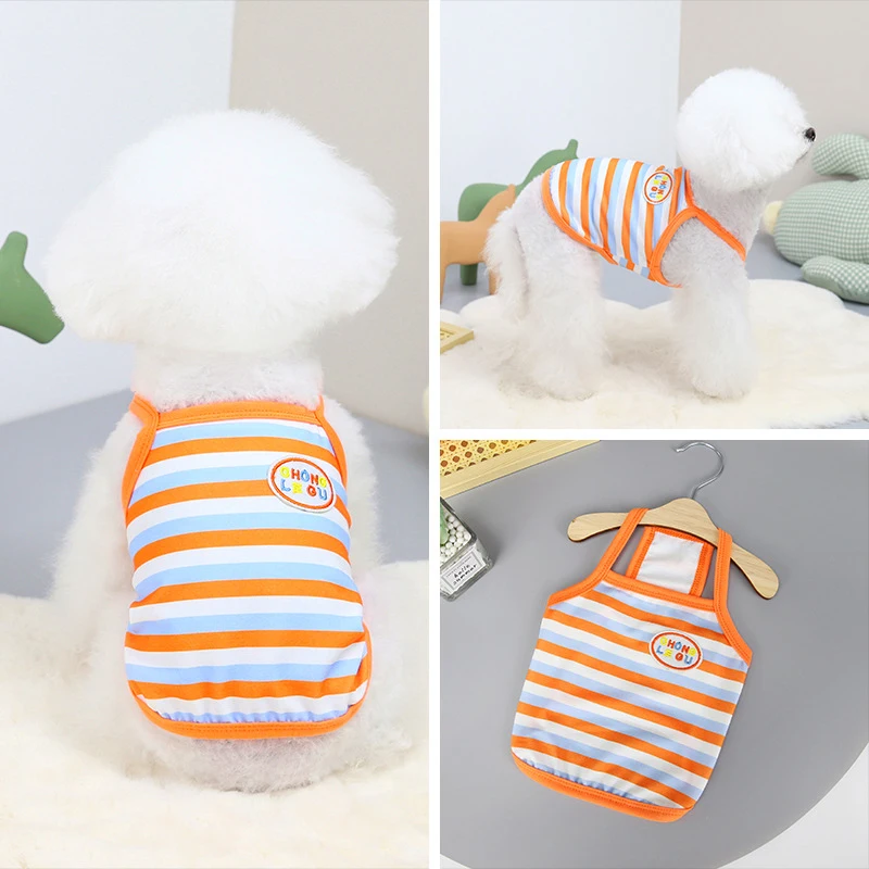 

Pet Suspenders Vest Striped Sleveless T-shirts Dogs Cats Summer Vest Puppy Sling Clothes Cute Casual Stylish Comfortable Tops