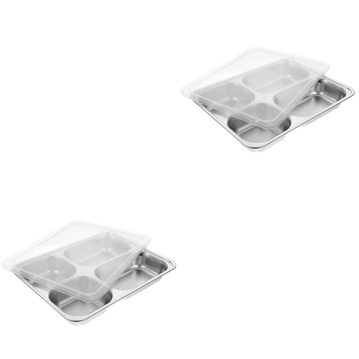 

Plate Divided Trayplates Compartment Dinner Lunch Rectangular Steel Compartments Serving Baby Kids Stainless Adult Tableware